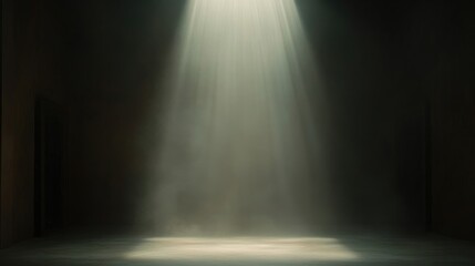 Spotlight illuminating a dark room