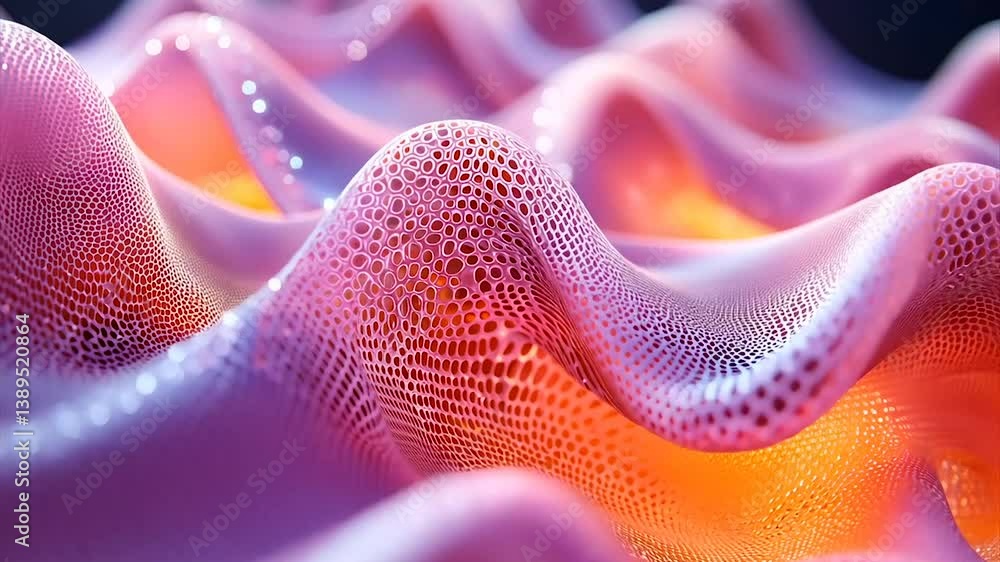 Poster abstract pink undulating surface with textured details and soft lighting