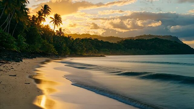 Golden Sunset Beach Paradise