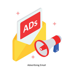 Advertising Email Concept isometric Style Illustrations. Eps 10 File 