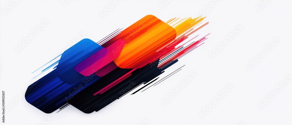 Aufkleber abstract colorful background with geometric shapes and dynamic lines for modern design and creative 
