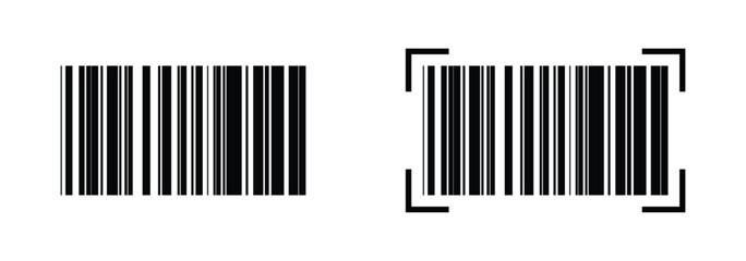 Realistic barcode icon, bar code scratched vector illustration, barcode icon for selling tag, product barcode, trendy bar code for web design. EPS 10 file