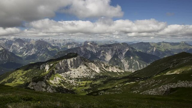 Time lapse mountain panorama at Rofan mountains, Tyrol, Austria, HD
