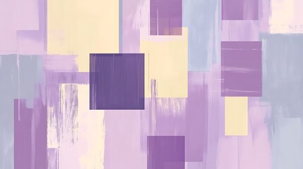 Abstract pastel painting with geometric shapes.