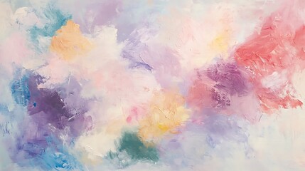 Abstract pastel painting with blended colors.