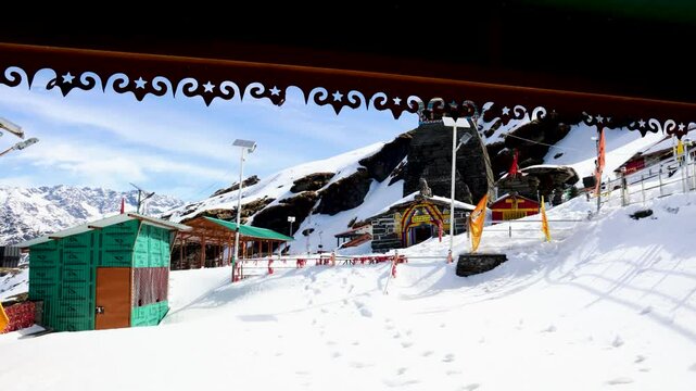 sacred ancient hindu temple in remote himalayan mountains