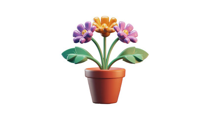 A lively potted flower that brings springtime joy and freshness to your designs.