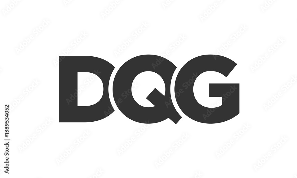 Fototapete DQG logo design template with strong and modern bold text. Initial based vector logotype featuring simple and minimal typography. Trendy company identity.