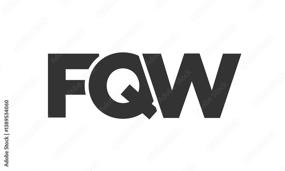 Fototapete fqw logo design template with strong and modern bold text. initial based vector logotype featuring s