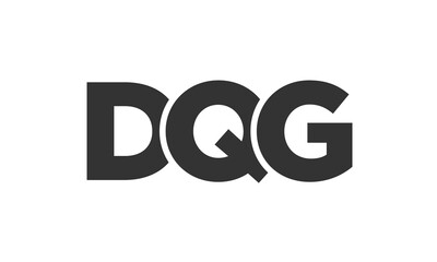DQG logo design template with strong and modern bold text. Initial based vector logotype featuring simple and minimal typography. Trendy company identity.