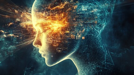 Cybernetic Mind: A Mesmerizing Digital Portrait