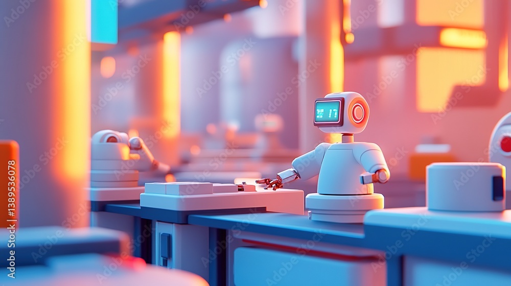 Poster a next-gen assembly line powered by ai-driven robotics.
