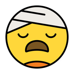 Obraz premium Face with Head-Bandage Icon