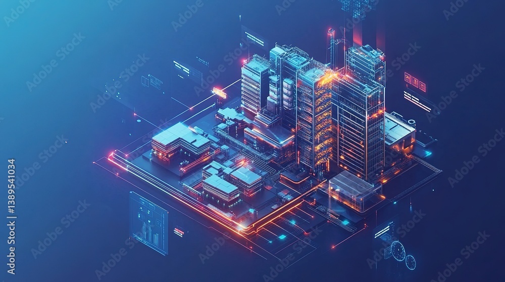 Poster ai-powered smart factory utilizing cutting-edge automation technology.