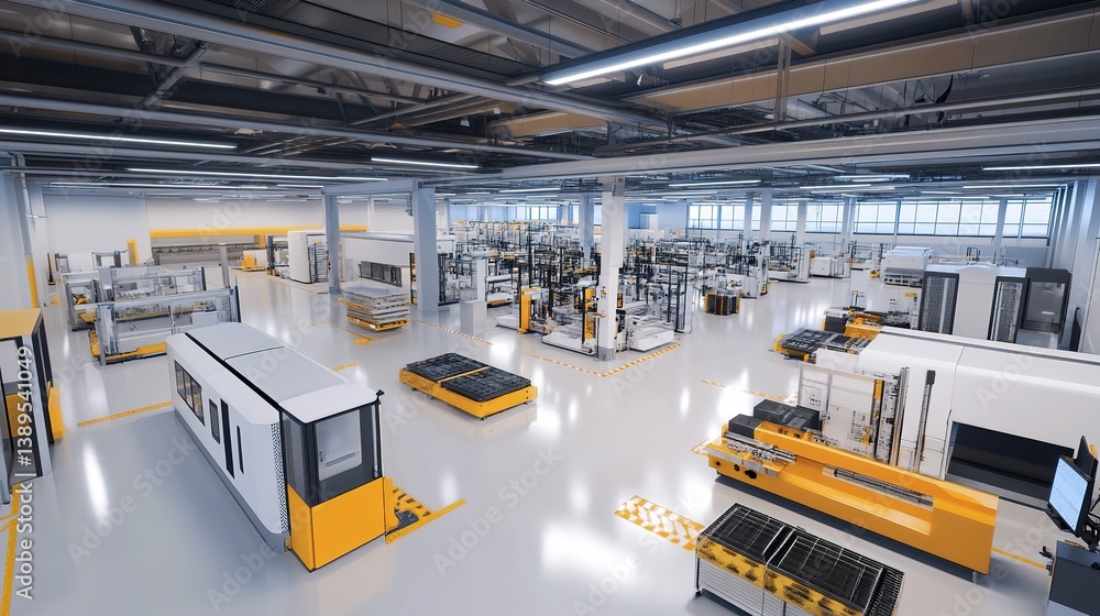 Poster ai-powered smart factory utilizing cutting-edge automation technology.