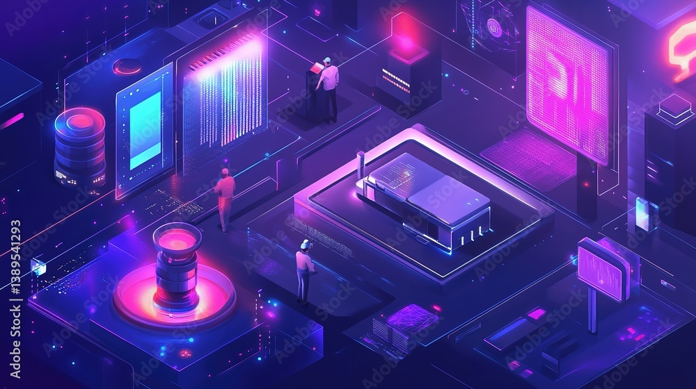 Poster ai-powered smart factory utilizing cutting-edge automation technology.