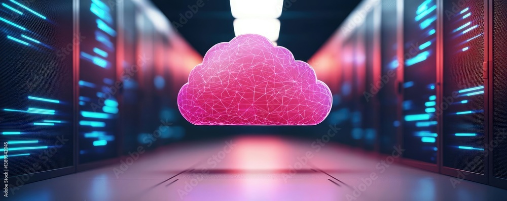 Aufkleber clouds server intelligent systems managing innovation on earth concept. vibrant cloud symbolizing da