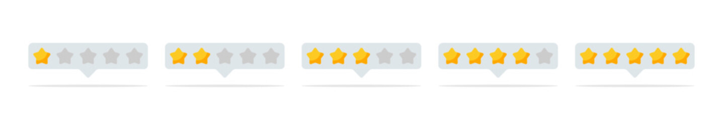 Star Rating Feedback Vector Icons Set