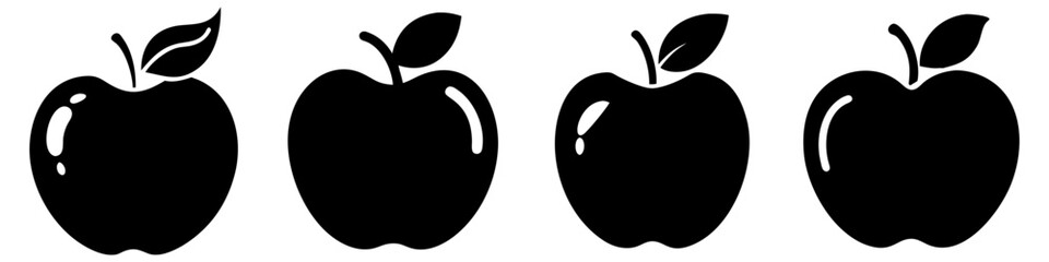 apple icon, apple silhouette vector illustration-simple silhouette illustration of apple, perfect for apple logos and icons