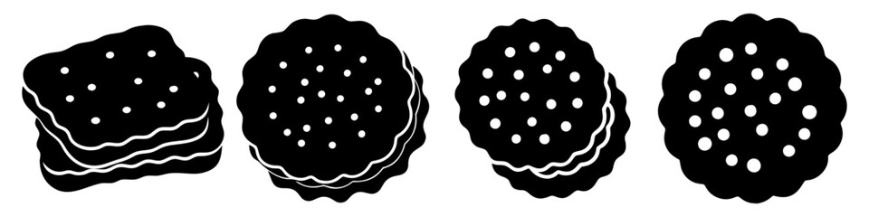 biscuit icon, biscuit silhouette vector illustration-simple silhouette illustration of biscuit, perfect for biscuit logos and icons