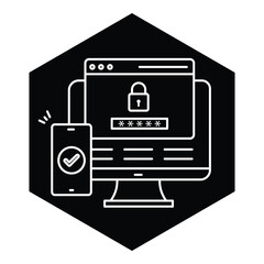 Secure Password Management Vector Icon design