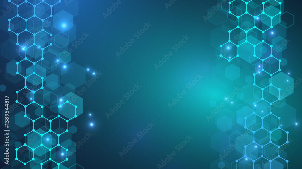 Canvas Prints hexagonal abstract background. big data visualization. global network connection. medical, technolog