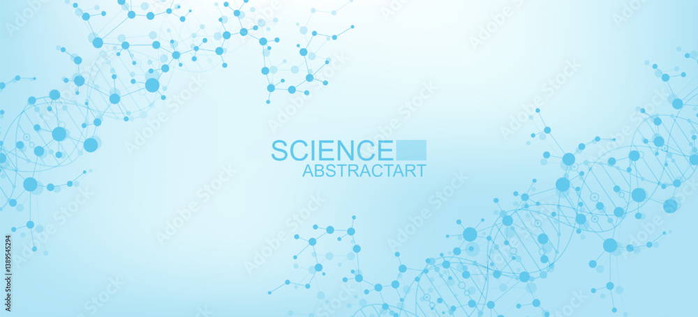 Canvas Prints molecular structure dna, atom, neurons. science concept for your design. connected lines with dots. 