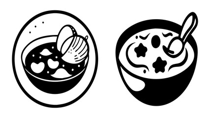 clam chowder icon, clam chowder silhouette vector illustration-simple silhouette illustration of clam chowder, perfect for clam chowder logos and icons