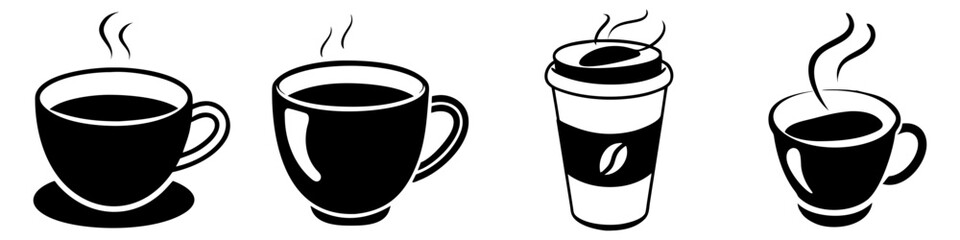 coffee cup icon, coffee cup silhouette vector illustration-simple silhouette illustration of coffee cup, perfect for coffee cup logos and icons