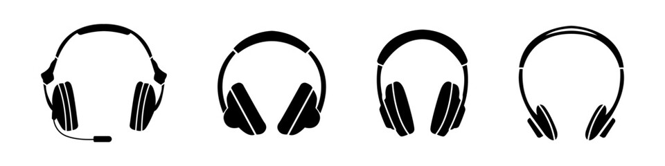 Headphone and Headset Vector Icon Collection