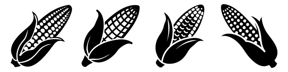 corn on the cob icon, corn on the cob silhouette vector illustration-simple silhouette illustration of corn on the cob, perfect for corn on the cob logos and icons