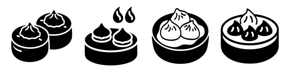dim sum icon, dim sum silhouette vector illustration-simple silhouette illustration of dim sum, perfect for dim sum logos and icons