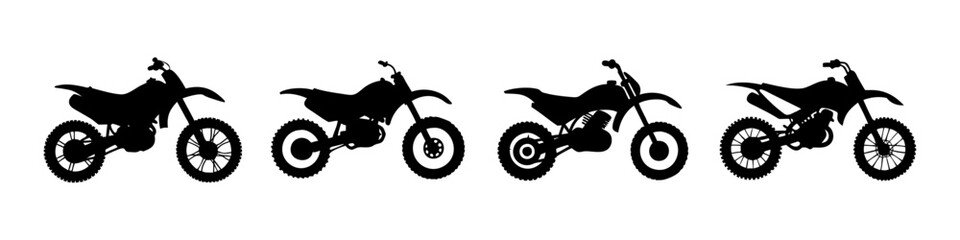 Obraz premium dirt bike icon, dirt bike silhouette vector illustration-simple silhouette illustration of dirt bike, perfect for dirt bike logos and icons