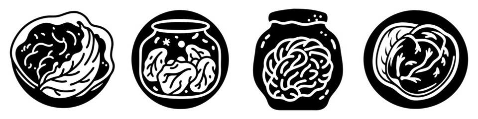 fermented kimchi icon, fermented kimchi silhouette vector illustration-simple silhouette illustration of fermented kimchi, perfect for fermented kimchi logos and icons