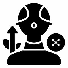 Strategy black silhouette icon on white background