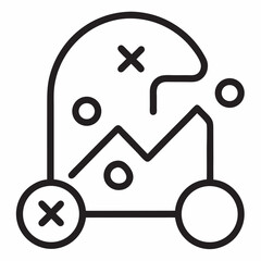 Strategy outline icon on white background