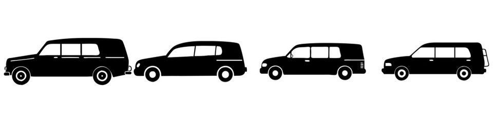 hearse icon, hearse silhouette vector illustration-simple silhouette illustration of hearse, perfect for hearse logos and icons