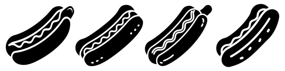 hot dog icon, hot dog silhouette vector illustration-simple silhouette illustration of hot dog, perfect for hot dog logos and icons