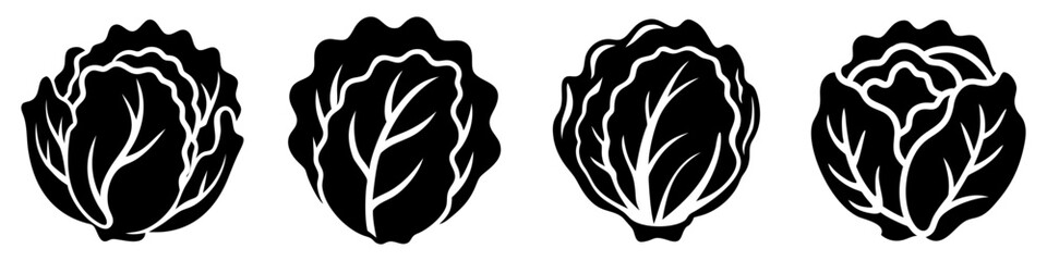 iceberg lettuce icon, iceberg lettuce silhouette vector illustration-simple silhouette illustration of iceberg lettuce, perfect for iceberg lettuce logos and icons