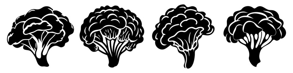 Fototapeta premium maitake mushroom icon, maitake mushroom silhouette vector illustration-simple silhouette illustration of maitake mushroom, perfect for maitake mushroom logos and icons
