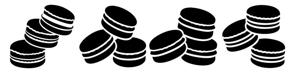 macarons icon, macarons silhouette vector illustration-simple silhouette illustration of macarons, perfect for macarons logos and icons