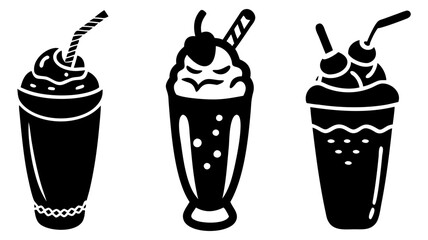 milkshake icon, milkshake silhouette vector illustration-simple silhouette illustration of milkshake, perfect for milkshake logos and icons