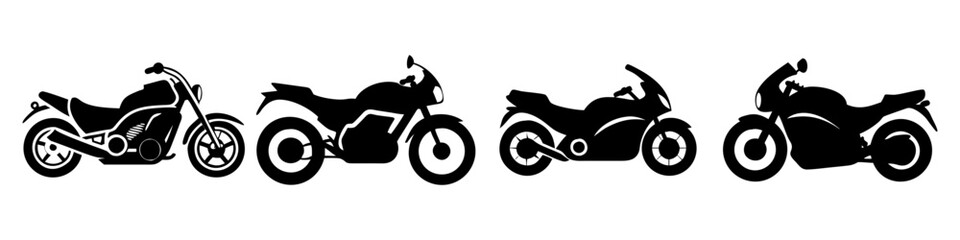 motorcycle icon, motorcycle silhouette vector illustration-simple silhouette illustration of motorcycle, perfect for motorcycle logos and icons © Md