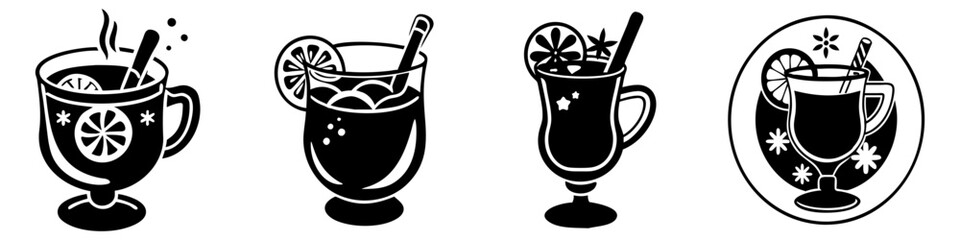 mulled wine icon, mulled wine silhouette vector illustration-simple silhouette illustration of mulled wine, perfect for mulled wine logos and icons