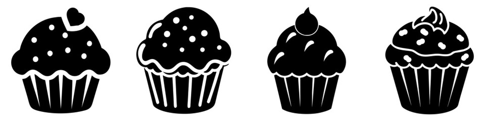 muffin icon, muffin silhouette vector illustration-simple silhouette illustration of muffin, perfect for muffin logos and icons