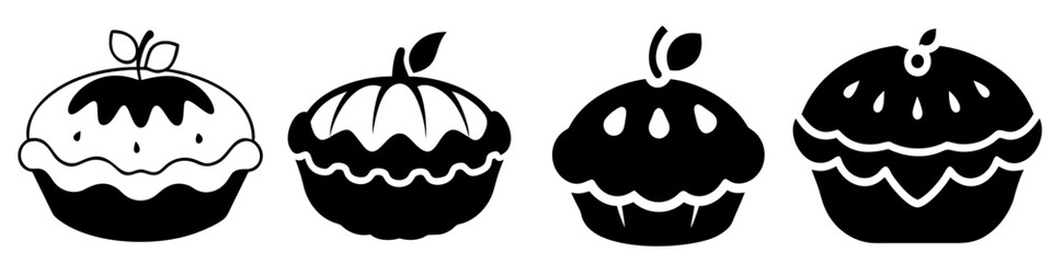 pie apple or pumpkin icon, pie apple or pumpkin silhouette vector illustration-simple silhouette illustration of pie apple or pumpkin, perfect for pie apple or pumpkin logos and icons