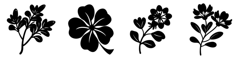 purslane icon, purslane silhouette vector illustration-simple silhouette illustration of purslane, perfect for purslane logos and icons