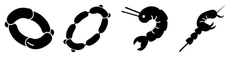 sausage link icon, sausage link silhouette vector illustration-simple silhouette illustration of sausage link, perfect for sausage link logos and icons