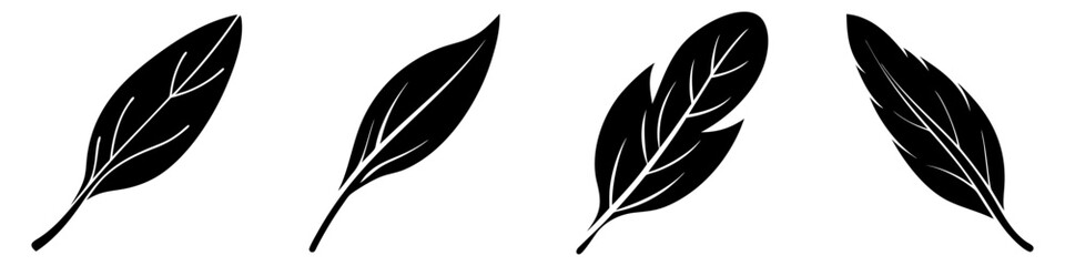 sage leaf icon, sage leaf silhouette vector illustration-simple silhouette illustration of sage leaf, perfect for sage leaf logos and icons