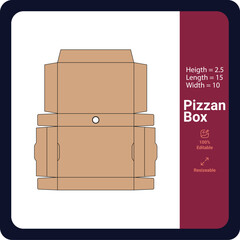 Pizza box dieline for packaging template	